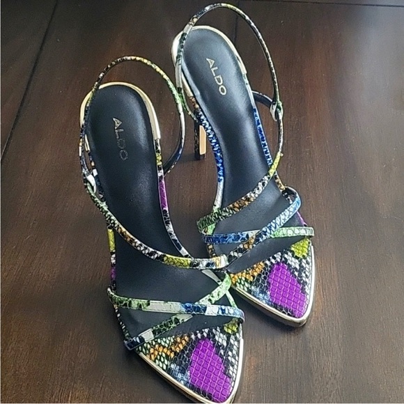 ALDO Multicolor Snake Skin Heels - Picture 3 of 9